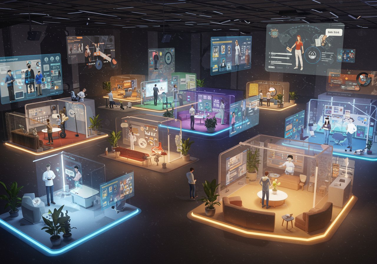 La creación de oportunidades de networking espontáneas dentro de los ecosistemas de conferencias virtuales abarca