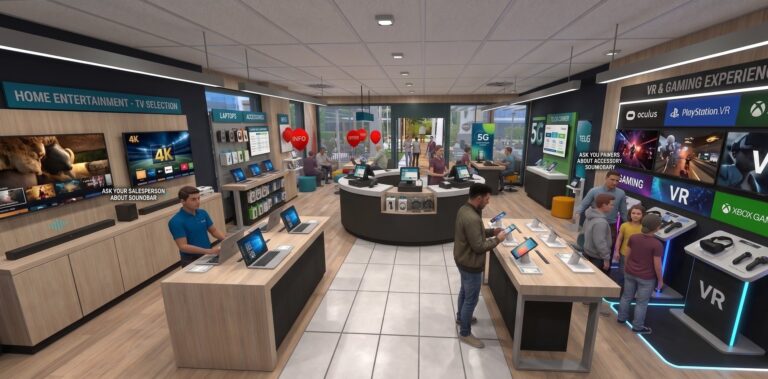 Capacitación en venta minorista de productos electrónicos que aumenta la tasa de adopción: Juego de roles realista para comparaciones, financiamiento y cobertura de garantías